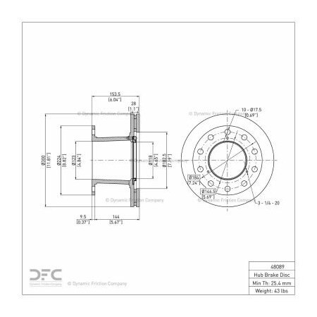 Dynamic Friction Co Disc Brake Rotor - 600-48089 600-48089
